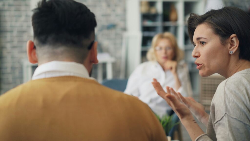 two employees arguing